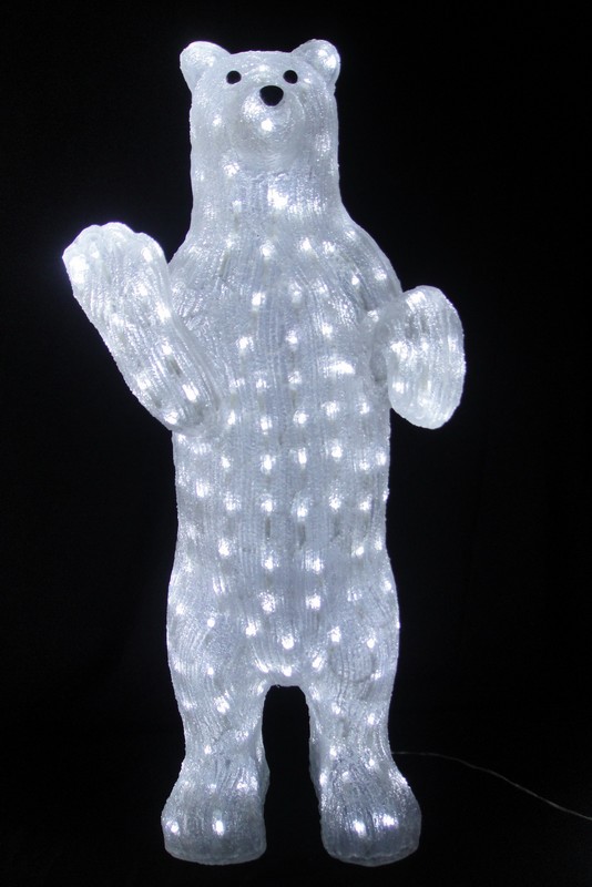 FY-001-C15 noël Standing Bear acrylique avec lampe ampoule LED FY-001-C15 pas cher Ours de Noël acrylique de standing avec lampe ampoule LED