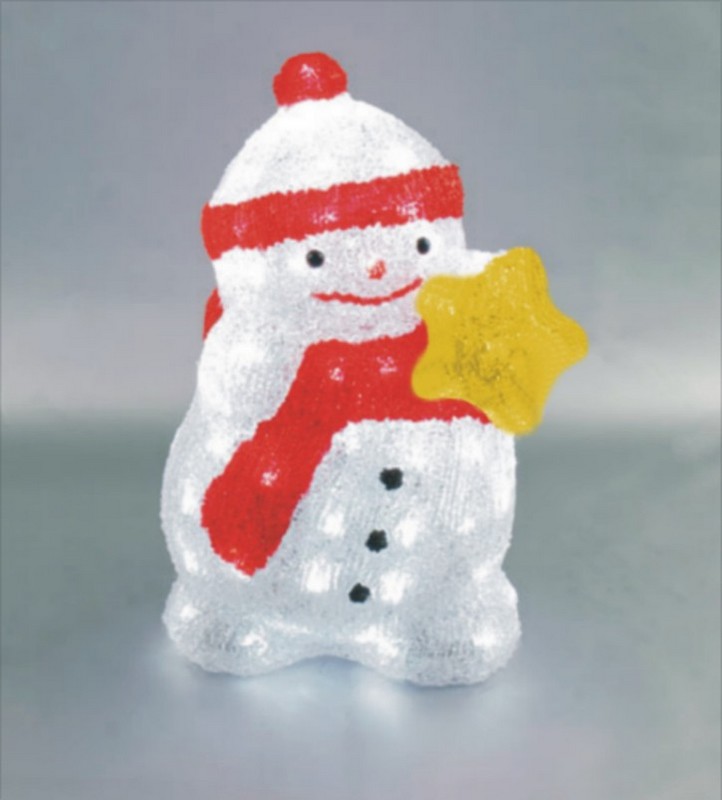 FY-001-D01 de bonhomme de neige acrylique avec lampe ampoule LED FY-001-D01 pas cher Noël bonhomme de neige acrylique avec lampe ampoule LED