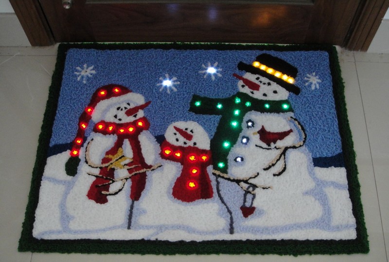 FY-002-F01 de bonhomme de neige TRUFTING DOORMAT tapis lampe à ampoule FY-002-F01 pas cher BONHOMME TRUFTING DOORMAT tapis lampe ampoule noël