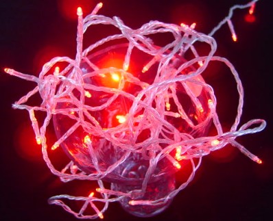 Red LED lumières de Noël mis en chaîne de la lampe