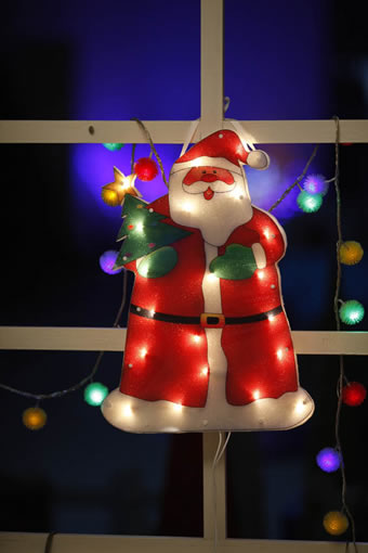 FY-60313 pas cher Père Noël fenêtre lampe à ampoule